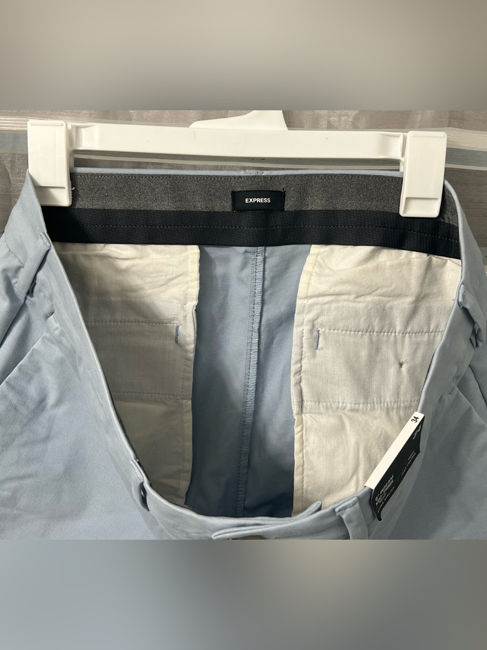 Express Light Blue Men's Stretch Chino Shorts - Picture 10 of 12